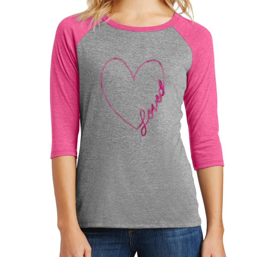 Loved AK DreamKnit Pink/Gray ColorBlock Top SZ SMALL NWT